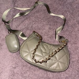 SOLD ON A DIFFERENT APP Steven Madden Bposie army green Quilted Puffer Bag Purse